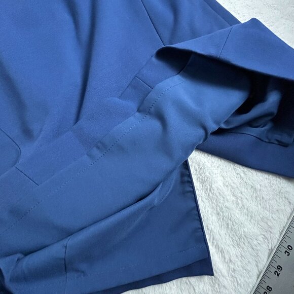Classiques Entier Womens Blue Pleated Shift Dress Size 4 Long Sleeve Career - Picture 9 of 10